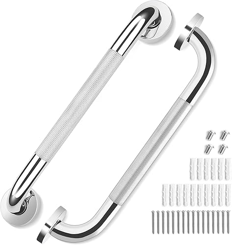 Paquete de 2 barras de agarre para ancianos para pared de 16 pulgadas, aptas para tachuelas, barras de agarre antideslizantes para ducha de baño