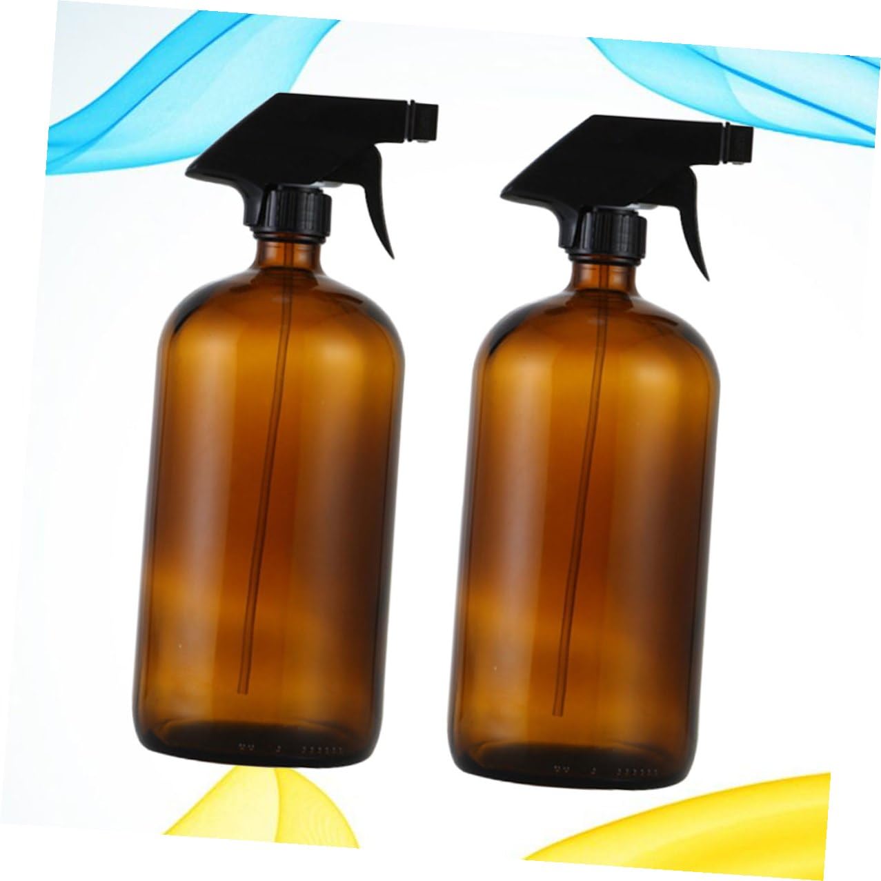 VILLCASE 2 Stück Braune Sprühflaschen aus Glas 500 ml Wiederbefüllbare Leere Sprühflaschen mit Auslöser Auslaufsichere Make Up und Hautpflege Tragbar für Reisen und Outdoor