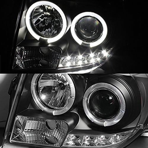 AKKON - For Ford Escape Chrome Clear Dual LED Ring Design Halogen Type Projector Headlights Front Lamps