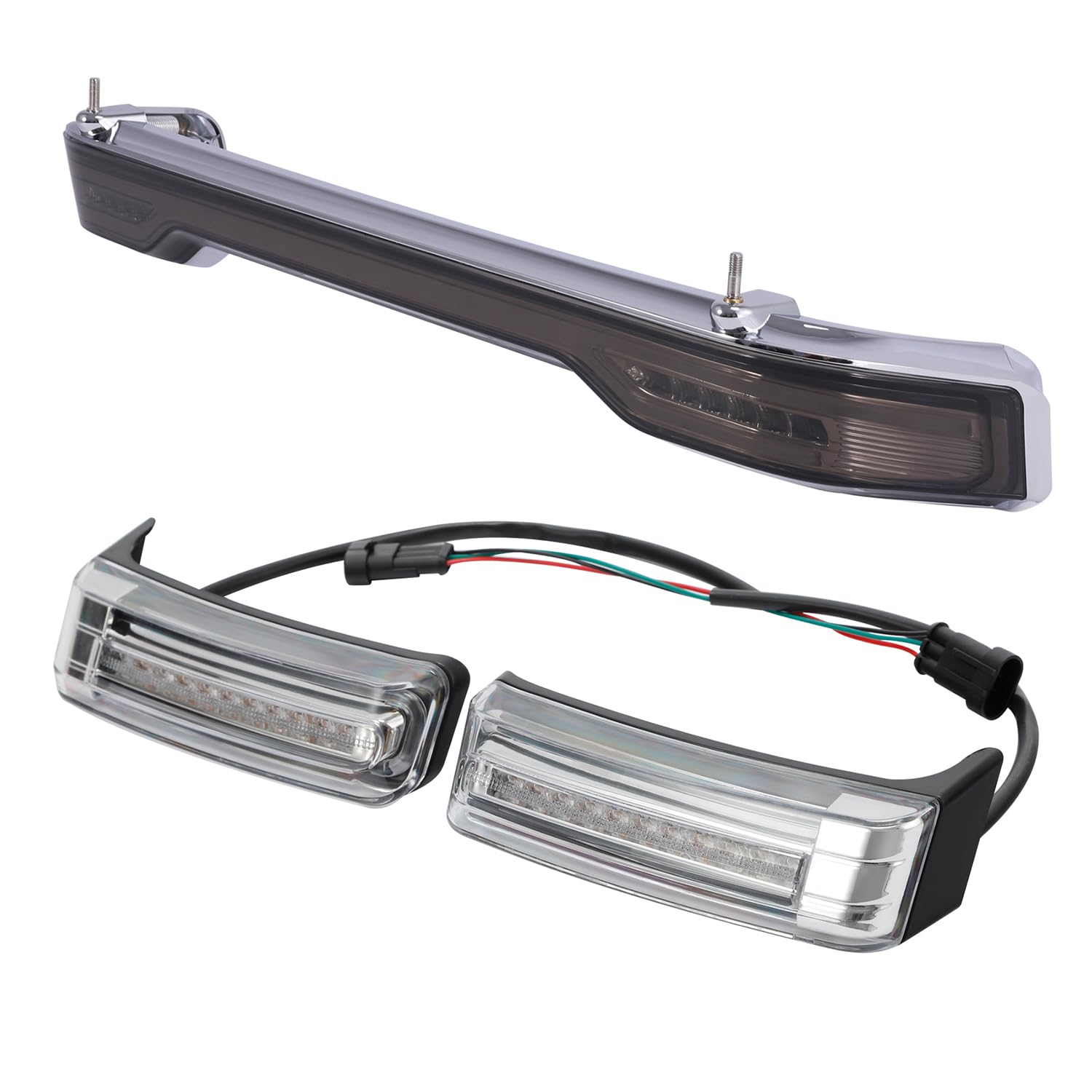 TCT-MOTORPARTS King Trunk LED Brake Light +Saddlebags Brake Turn Lights Fit for Harley Tour Pak CVO Street Electra Glide 2014-2023