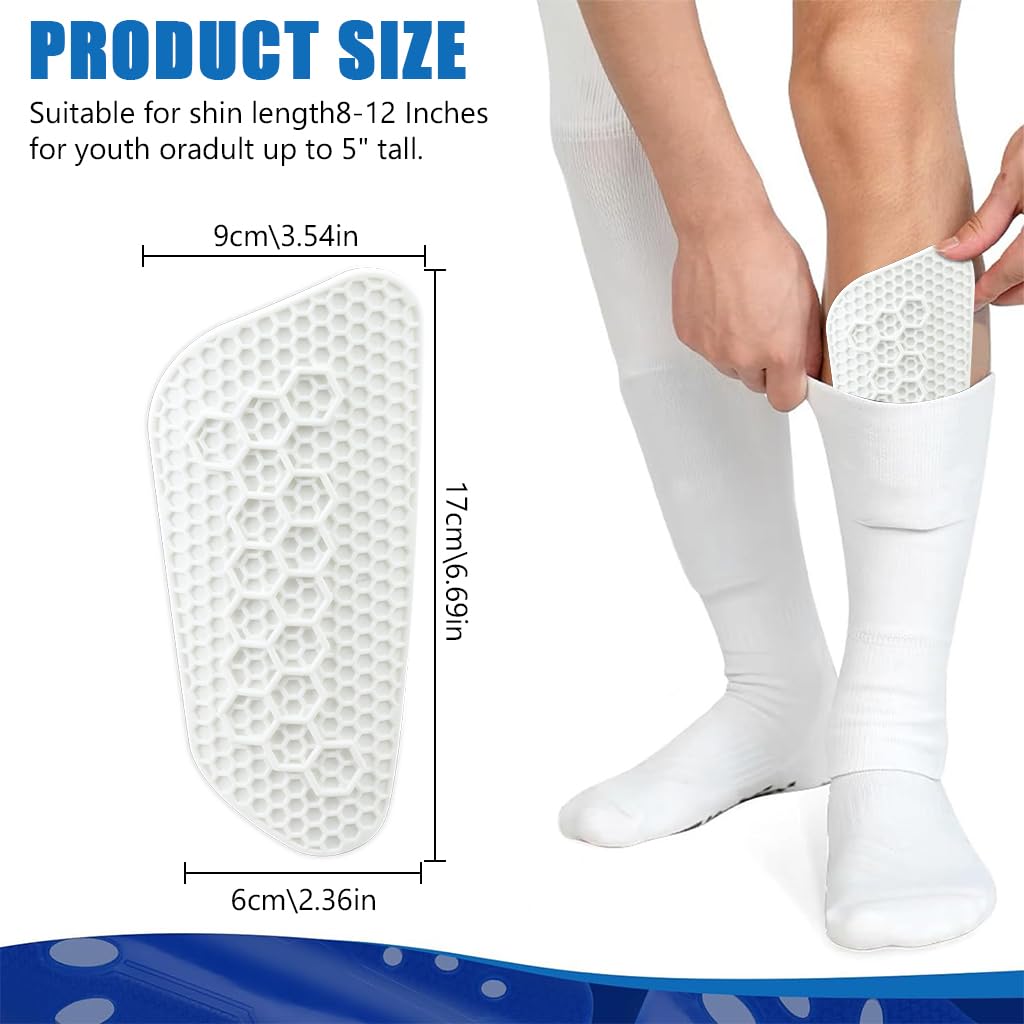 PROBEROS 2 Pcs Silicone Shin Guards for Football, Honeycomb Construction