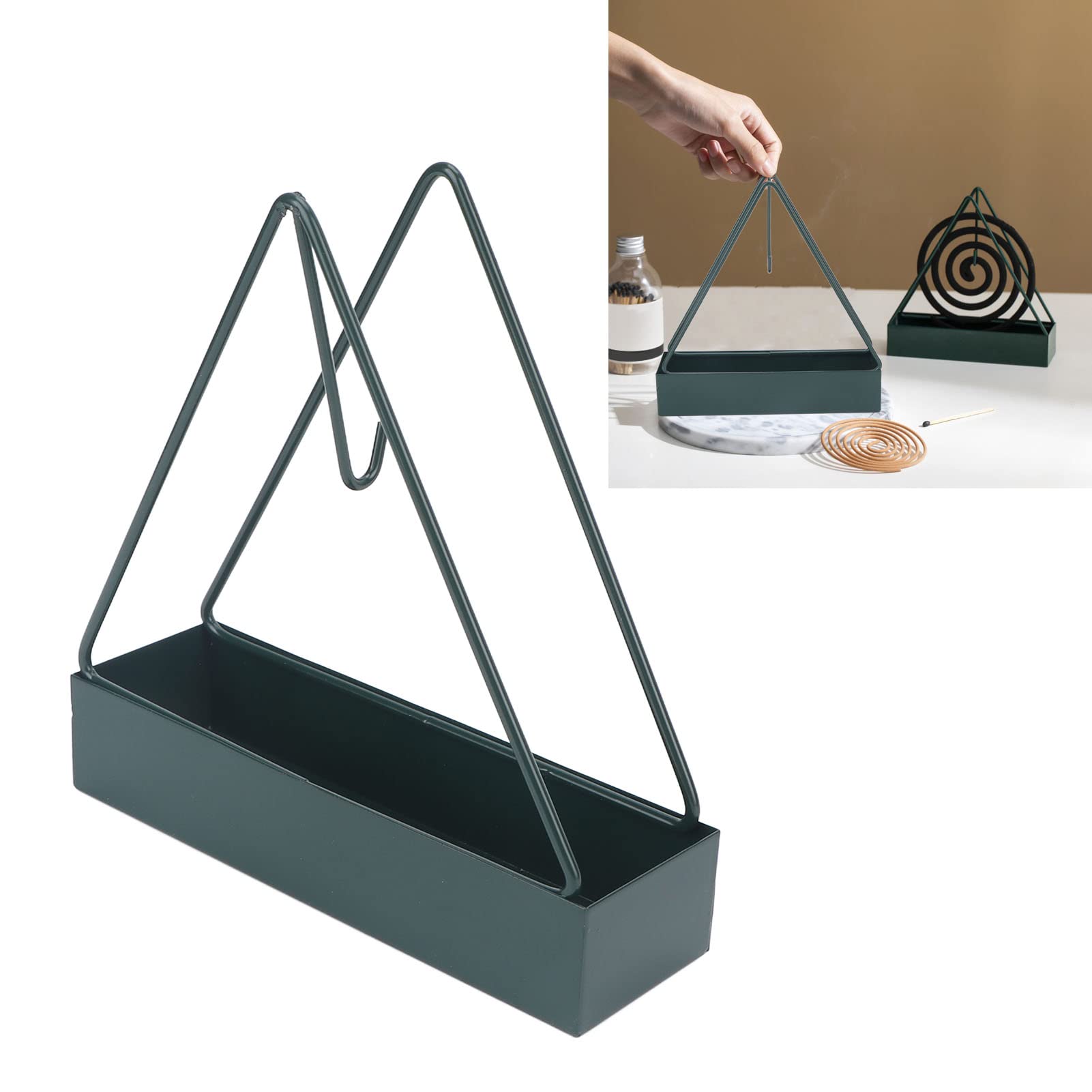 Triangular Fireproof Iron Incense Coil Holder Stand - For Aromatherapy, Meditation, Yoga, Indoor & Outdoor Use (Patio, Camping, Poolside) - View #8