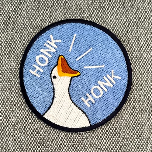 Urbanski Patch Honk Honk kreischende Gans angry Goose zum Aufbügeln 7,3 x 7,3 cm | Aufnäher Applikation Bügelbild