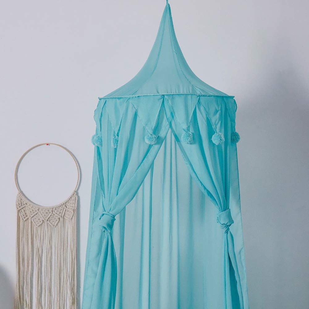 Tenda sensoriale, Baldacchino da Letto Appeso a Cupola Rotonda, Rete da Letto, Tenda da Gioco, Decorazione della Stanza for la Lettura di Giochi all'aperto(Blue)