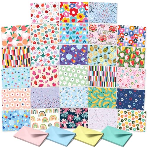 Image of S&O Blank Cards for All Occasions in One Box Set - Blank Notecards for Handwritten Messages - All Occasion Notes Assortment Box with covers - 100 Vibrant Notecards and Envelopes Pack