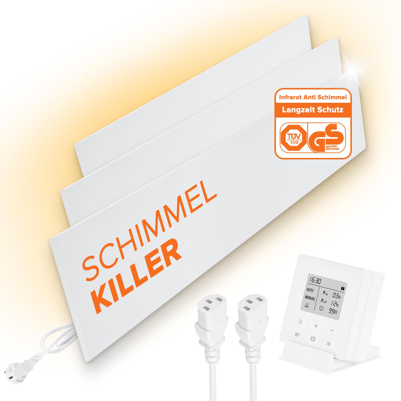 Infrarot Anti Schimmel Heizung – Schimmelentferner ohne Chemie – Alternative zu Schimmelspray & Schimmelfarbe – Für Wand & Bad – Bekämpft Schimmel am Ursprung