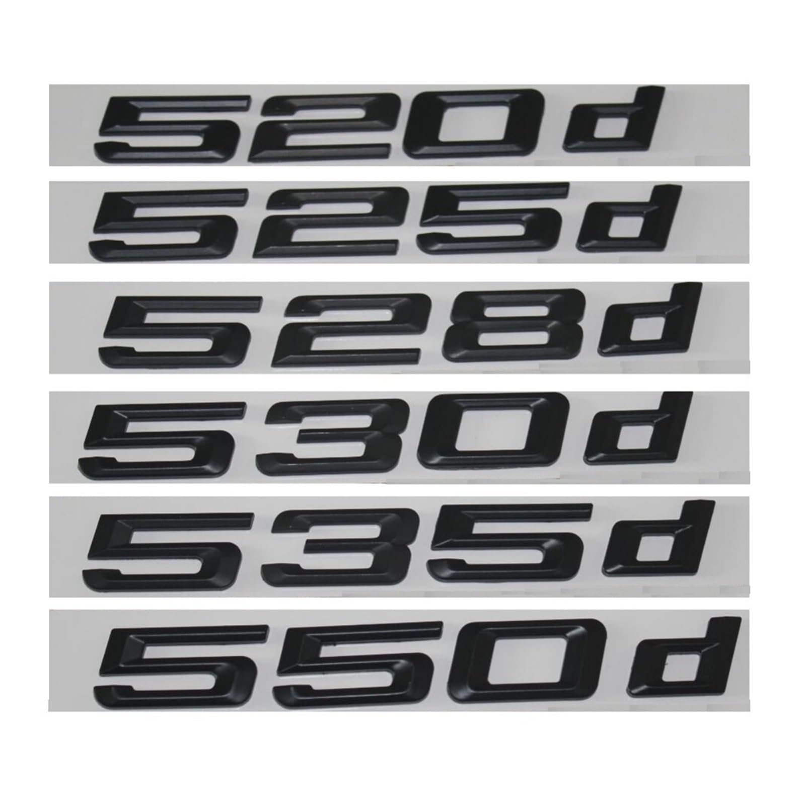 JASMKLX Black 520d 525d 528d 530d 535d 550d Rear Boot Trunk Lid Letters Badge Emblem Emblems Badges Fit For BMW 5 Series E39 E60 E61 F10 F11(525d)