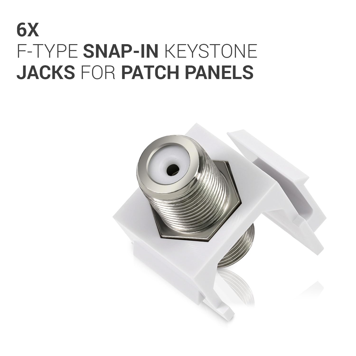 kwmobile 6x Embase Keystone Prise F - Module Connecteur pour Câble TV Satellite Prise F Standard - Montage Snap-In - Panneau de Brassage
