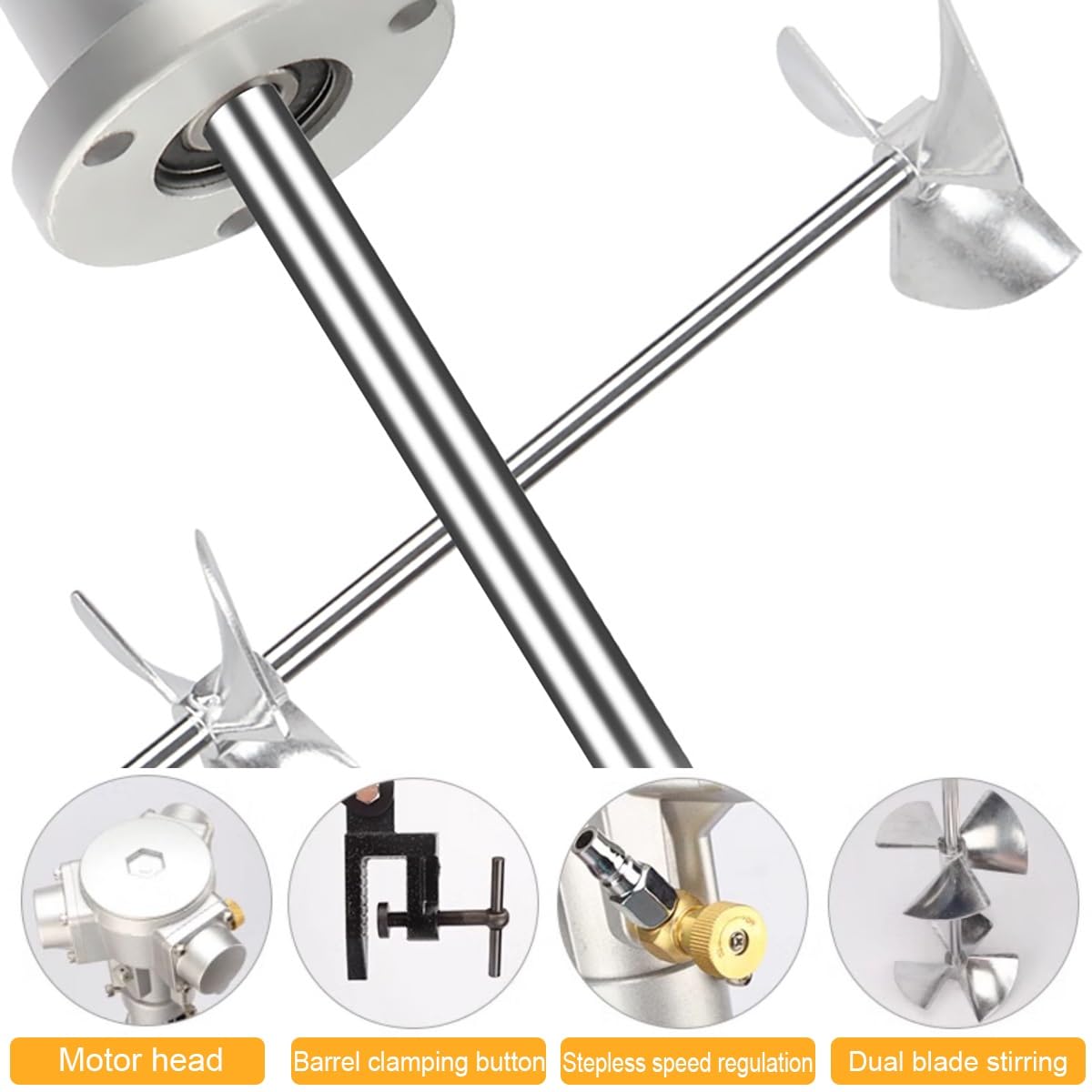 Mezclador neumático de 50 galones - Agitador de tambor neumático, máquina mezcladora automática de pintura y fluidos para uso industrial, laboratorios, fabricación, solución de agitación de alta res