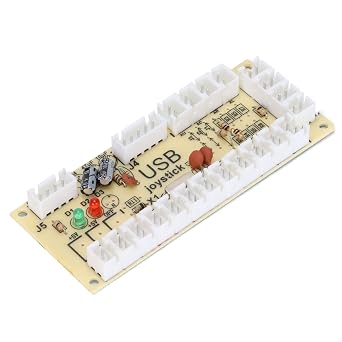 Zero Delay USB PC Encoder, Game Controller USB Encoder Board with Wire and 5 pin Joystick Cable, for PC for MAME for Retropie(QM070916 (single))