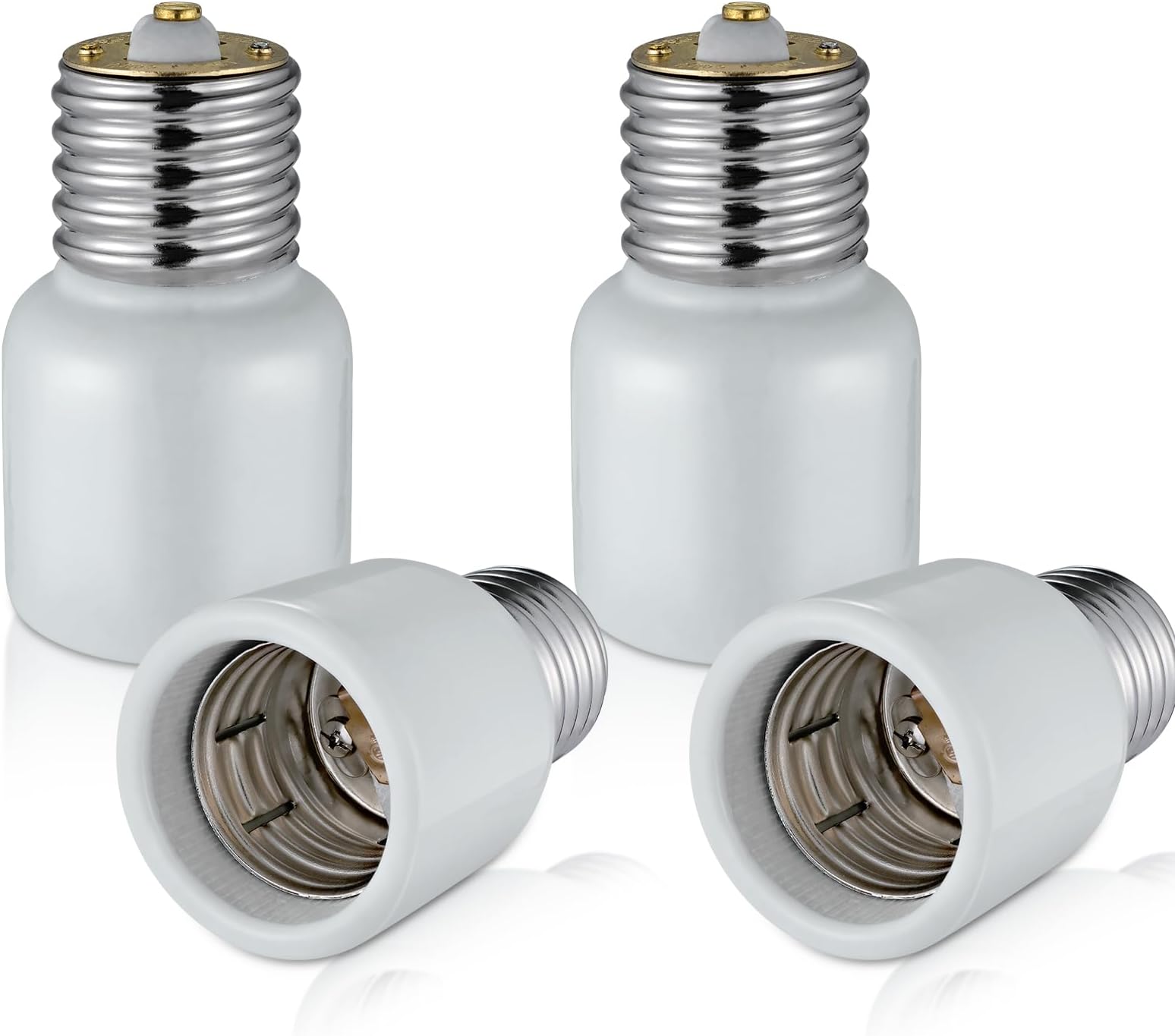 Mogul Socket Extender,Mogul Base E39 Porcelain Socket Extensions Adapter, E39 to E39 Screw Mogul Base LED Fluorescent Incandescent Lamp Holder Adapter 1500W 660V (4-Pack)