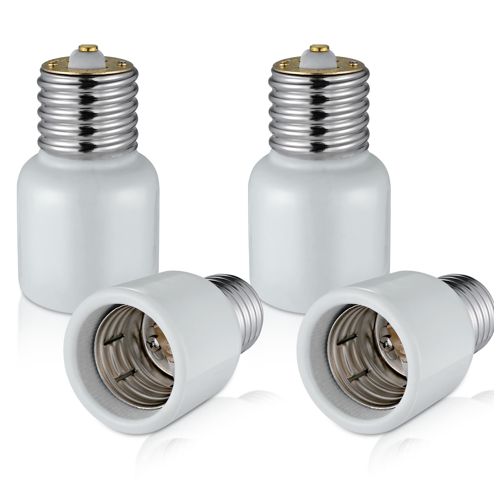 Mogul Socket Extender,Mogul Base E39 Porcelain Socket Extensions Adapter, E39 to E39 Screw Mogul Base LED Fluorescent Incandescent Lamp Holder Adapter 1500W 660V (4-Pack)