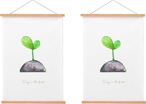 FALAMON - Marco magnético de madera de teca para colgar pósteres, impresiones, fotos, dibujos, mapas, pergaminos y lienzos de trabajos artísticos