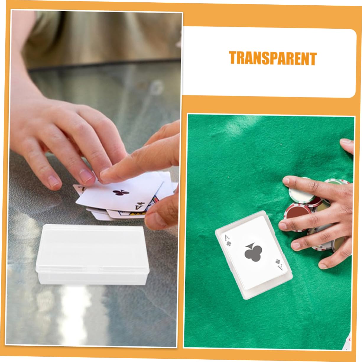 ORFOFE 12pezzi Contenitore per Carte da Gioc Plastica Trasparente con Coperchicernierato Scatola Porta Carte per Collezionabili US Casa Ufficio Organizzazione Efficiente