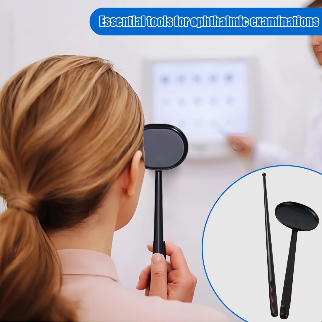 EIR 2 Pcs Accesorio de Examen Ocular,Oclusor ocular de mano Eye Occluder Cover para Exámenes Oculares,Ideal para Consultorio Médico