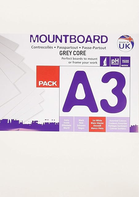 A3 Mount Board White (Pack of 10) 1500 microns white board backing modelling (10)