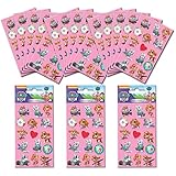 personalized party sticker labels Wunderschönes Design – 18 identische Blätter mit Papierstickern, alle in fantastischen, bunten Designs und wunderschön detailliert.