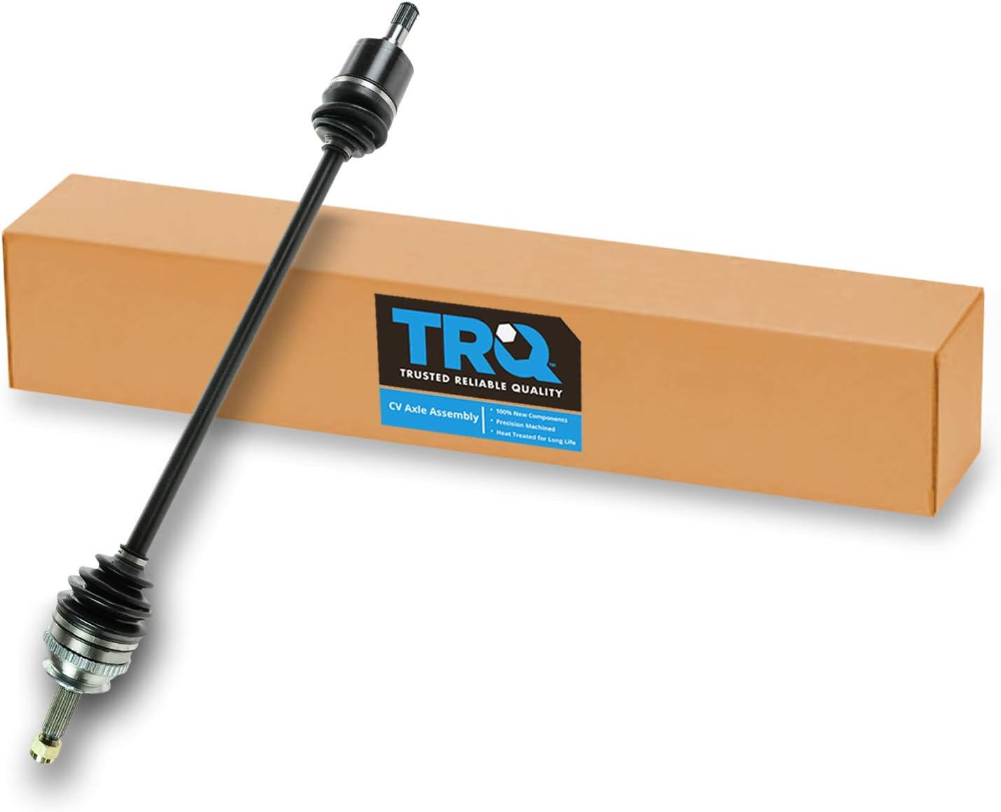 TRQ Front Right CV Axle Shaft Assembly Neoprene Boots Compatible with 1999-2005 Hyundai Sonata 2001-2006 Kia Optima L4 2.4L