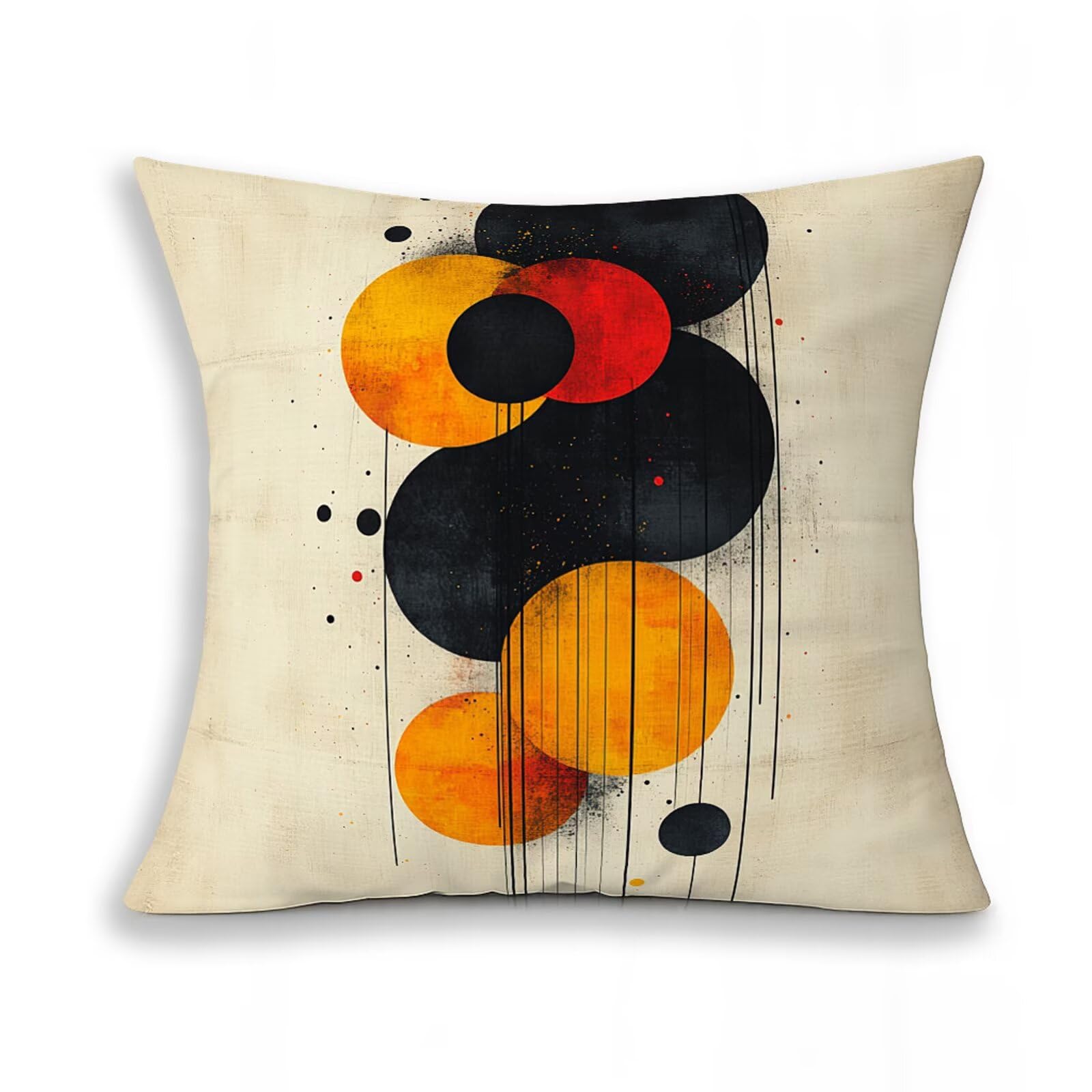 E-6827 abstrakcyjne poszewki na poduszki, zestaw 4 sztuk, 60 x 60 cm, artystyczne, dekoracyjne, z zamkiem błyskawicznym, miękkie kwadratowe poszewki na poduszki, na sofę, kanapę, do dekoracji salonu