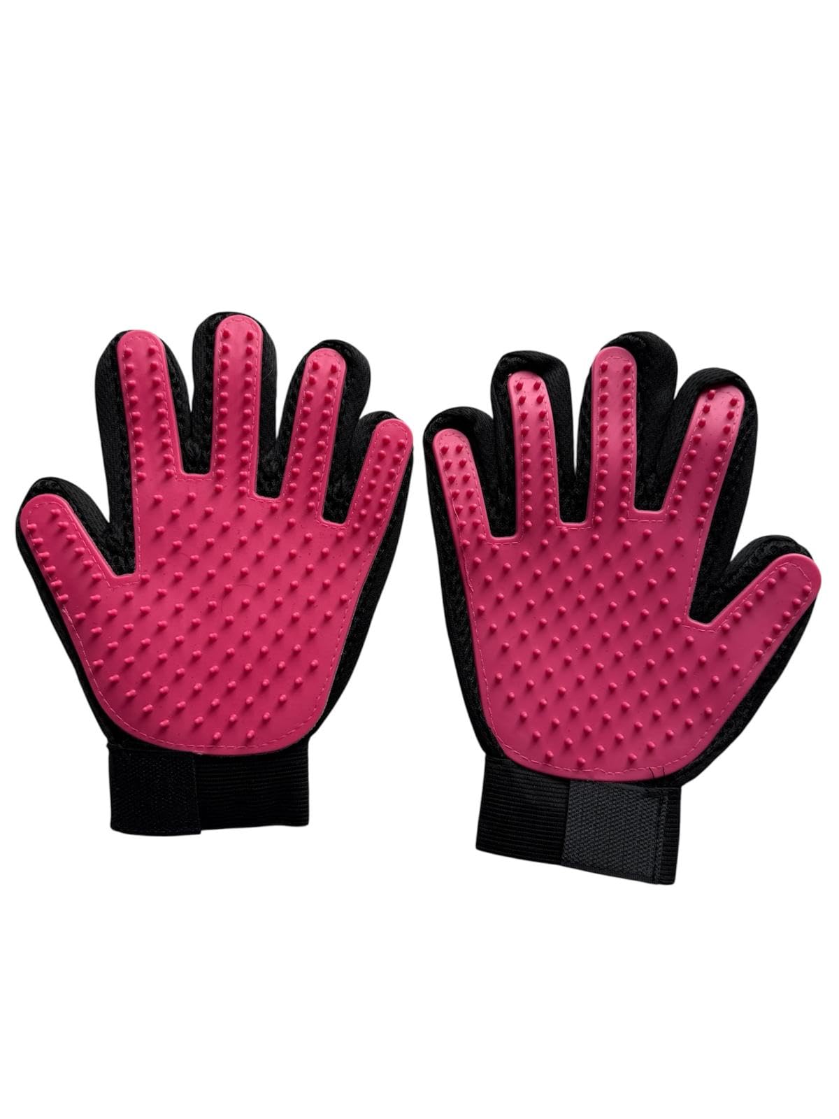 Pet Grooming Gloves, Multipurpose De-shedding and Massage Gloves for Dogs and Cats(pink pair)
