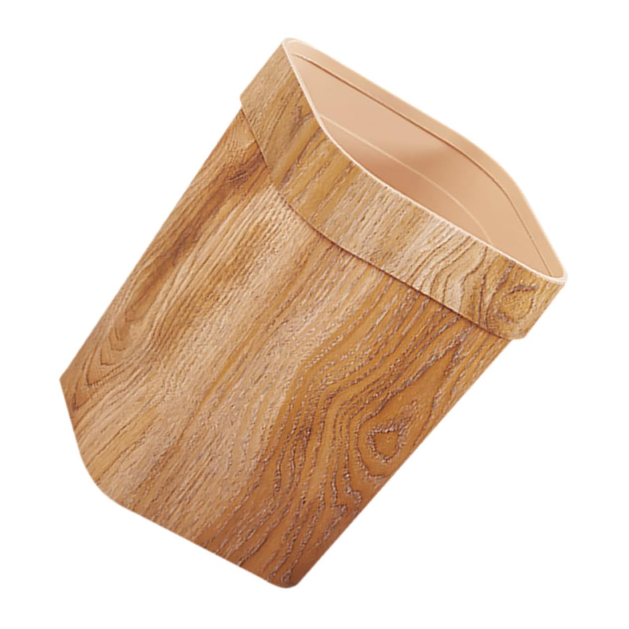 Artibetter Papelera de Gran Capacidad Nórdico con Diseño de Madera Cubo de Basura Cuadrado para Cocina Baño y Salón Contenedor Multiusos