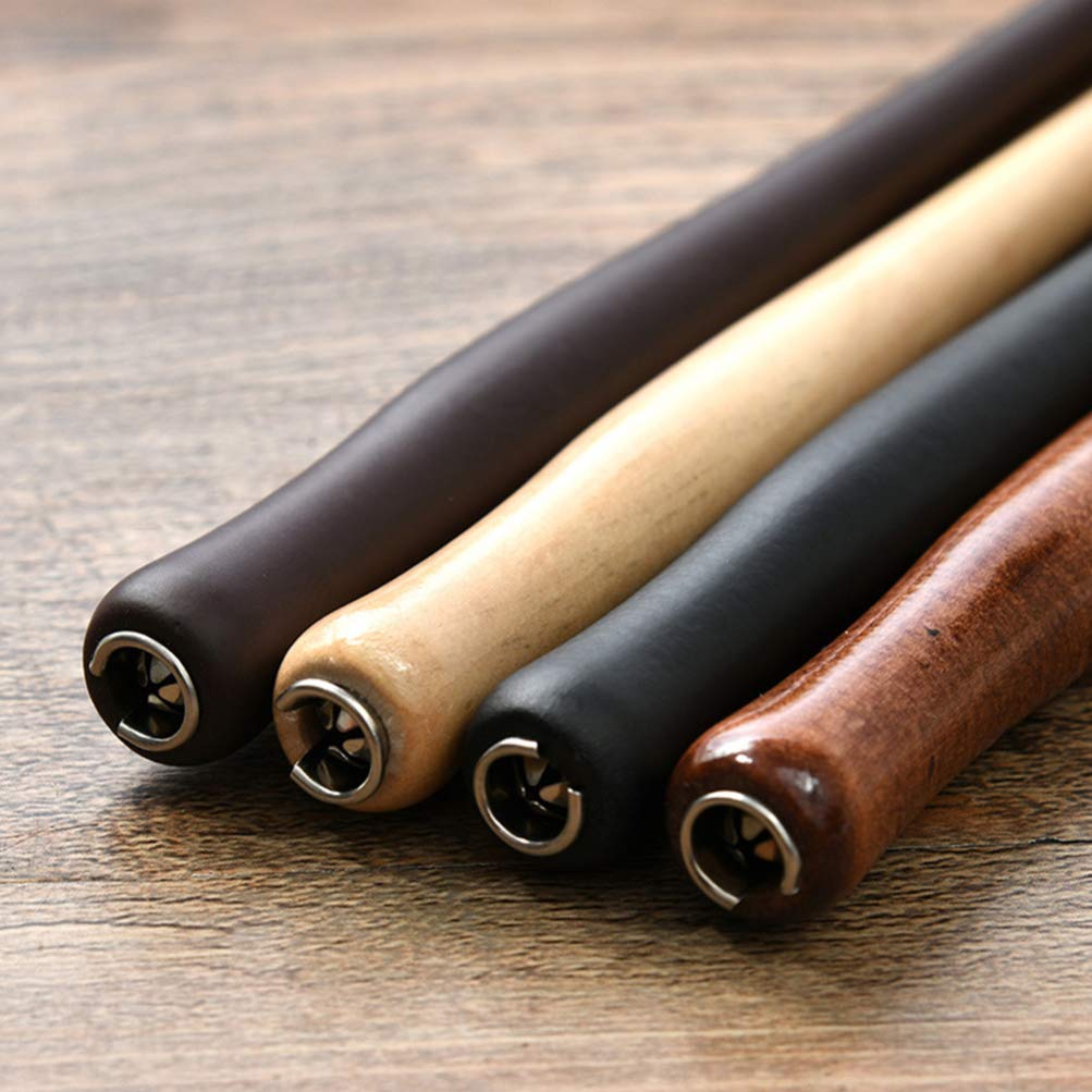Toddmomy Wooden Dip Pen Holders Set 4 Pcs Ergonomic Cartoon Style Calligraphy Pen Holders for Manga Drawing Writing Art Supplies - Image 4
