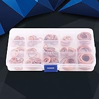 Vista 8 de 150pcs Metric Copper Flat Washers Assortment Kit, 15 Sizes for Varied Applications, Conductivity, Durably and Lasting, Prevents Outer Layer Damage