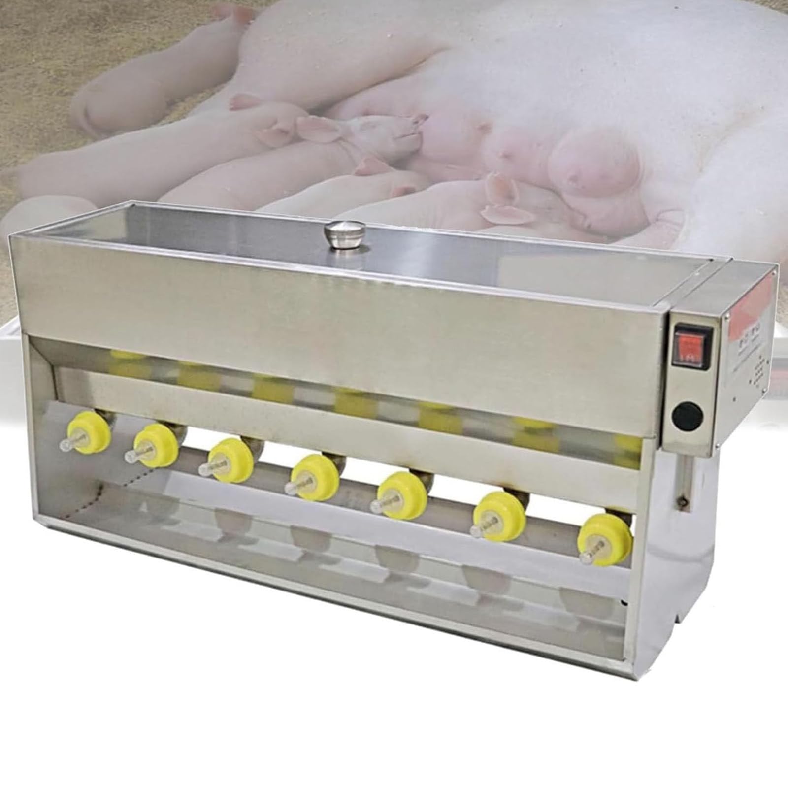 LHUITUI 10/14 Nipple Piglet Feeder, Automatic Pig Milk Feeder, Fully Automatic Nipple Feeder, Built-In Water Pump, Silica Gel Nipples, 15L / 20L Capacity, Designed To Prevent Running Around 14heads