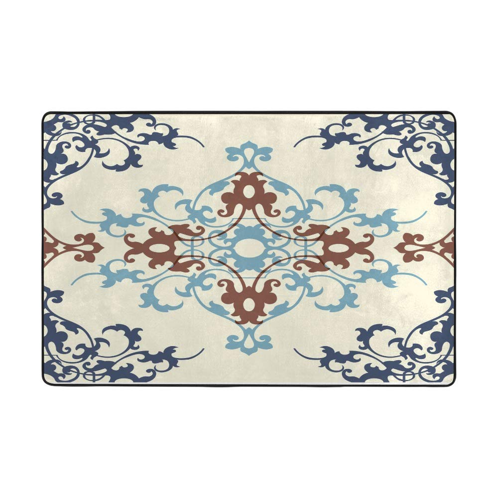 Tapis de sol antidérapant intérieur lavable style européen classique salon cuisine