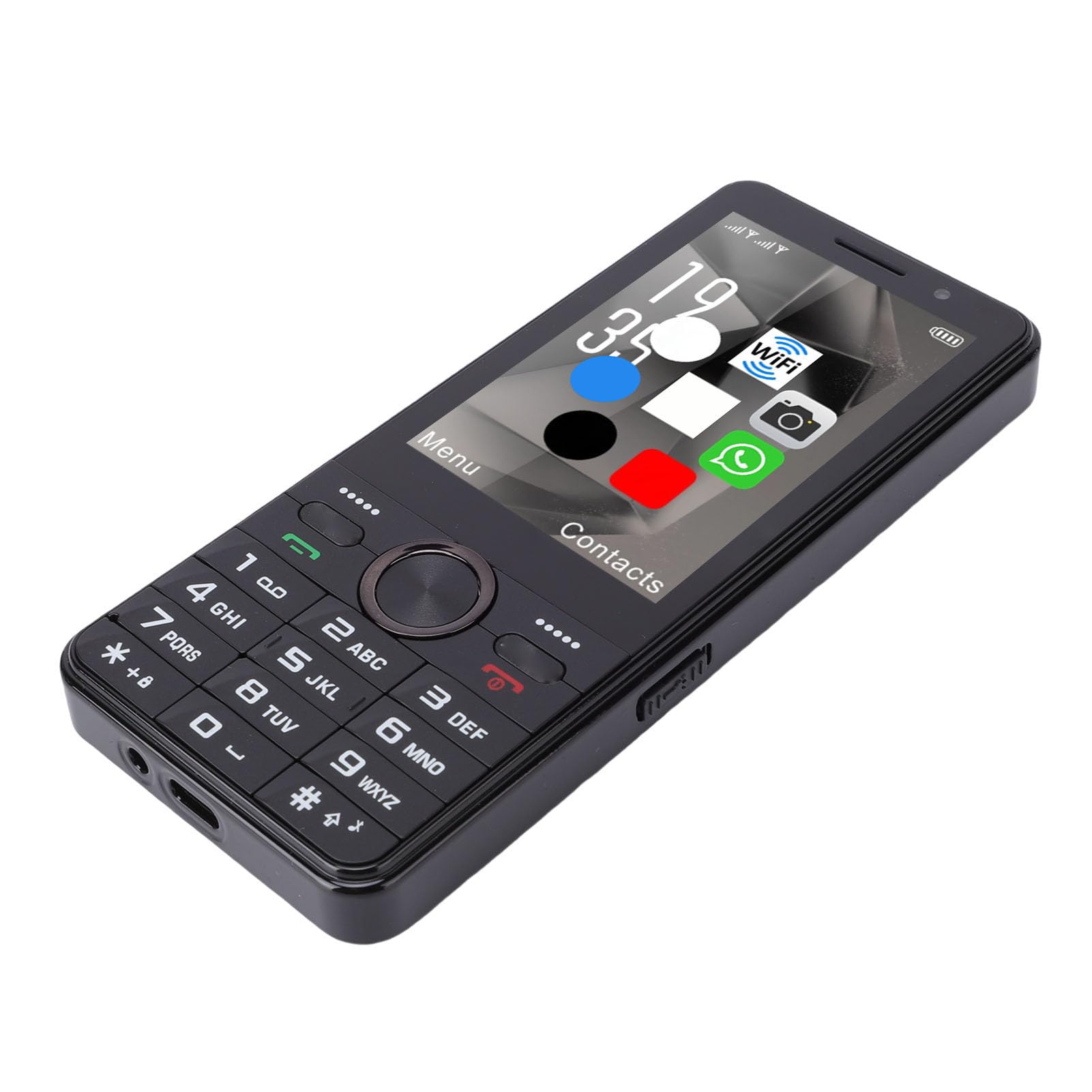 Teléfono 4G Desbloqueado, Compatible con Tarjeta SIM Dual, Pantalla Táctil HD de 3,5 Pulgadas, Teléfono Móvil con Teclas Grandes, WiFi, GPS, para Personas Mayores, Trabajo, (Black)