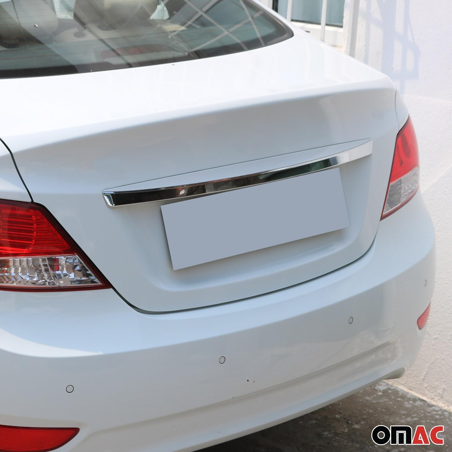 OMAC Rear Trunk Tailgate Door Handle Cover for Hyundai Accent 2012-17 Stainless Steel