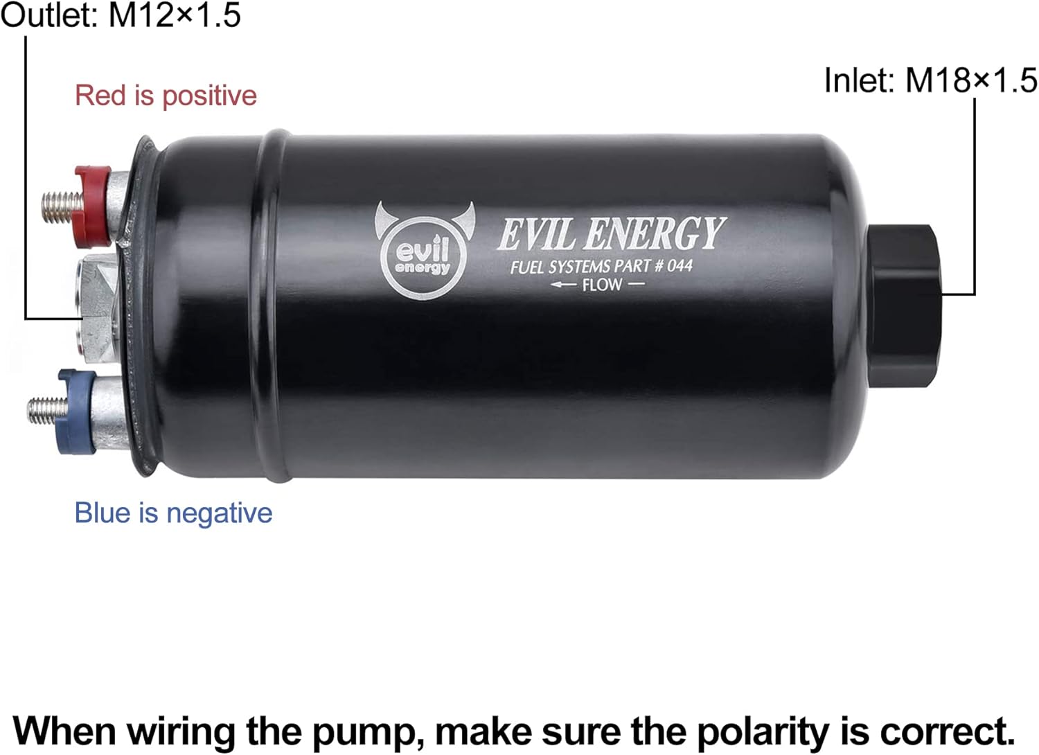 EVIL ENERGY External Inline Fuel Pump Electric 300LPH High Flow 12V Universal : Everything Else