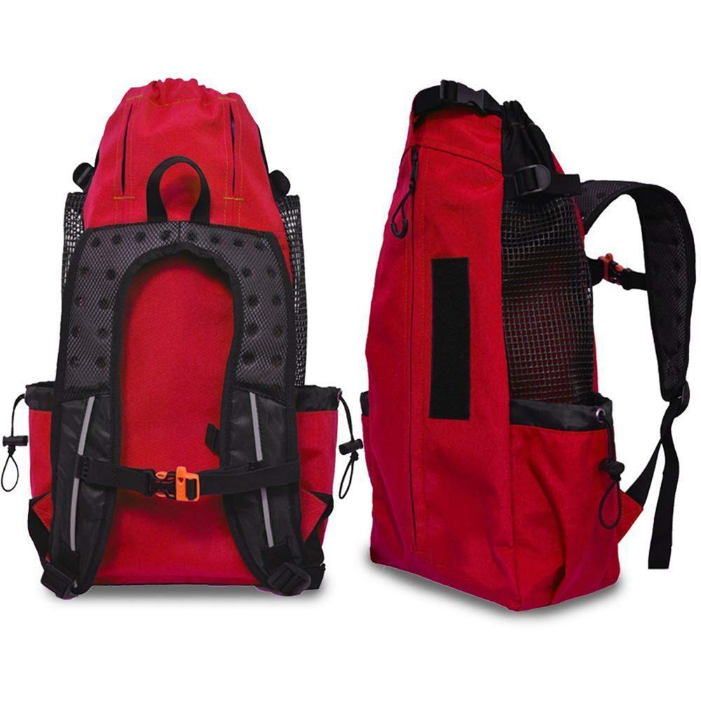 Breathable Foldable Dog Carrier Backpack - Pet Travel Bag for Dogs Cats - Portable and Safe,Red,M - Image 2