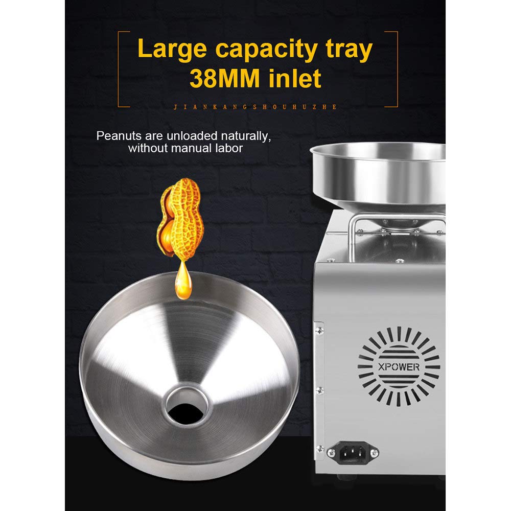 TAISK 610W Electric Cold/Hot Small Oil Expeller, Intelligent Flaxseed Peanut Nuts Seeds Oil Presser, 38MM Feeding Port, for Commercial, Household, Restaurant