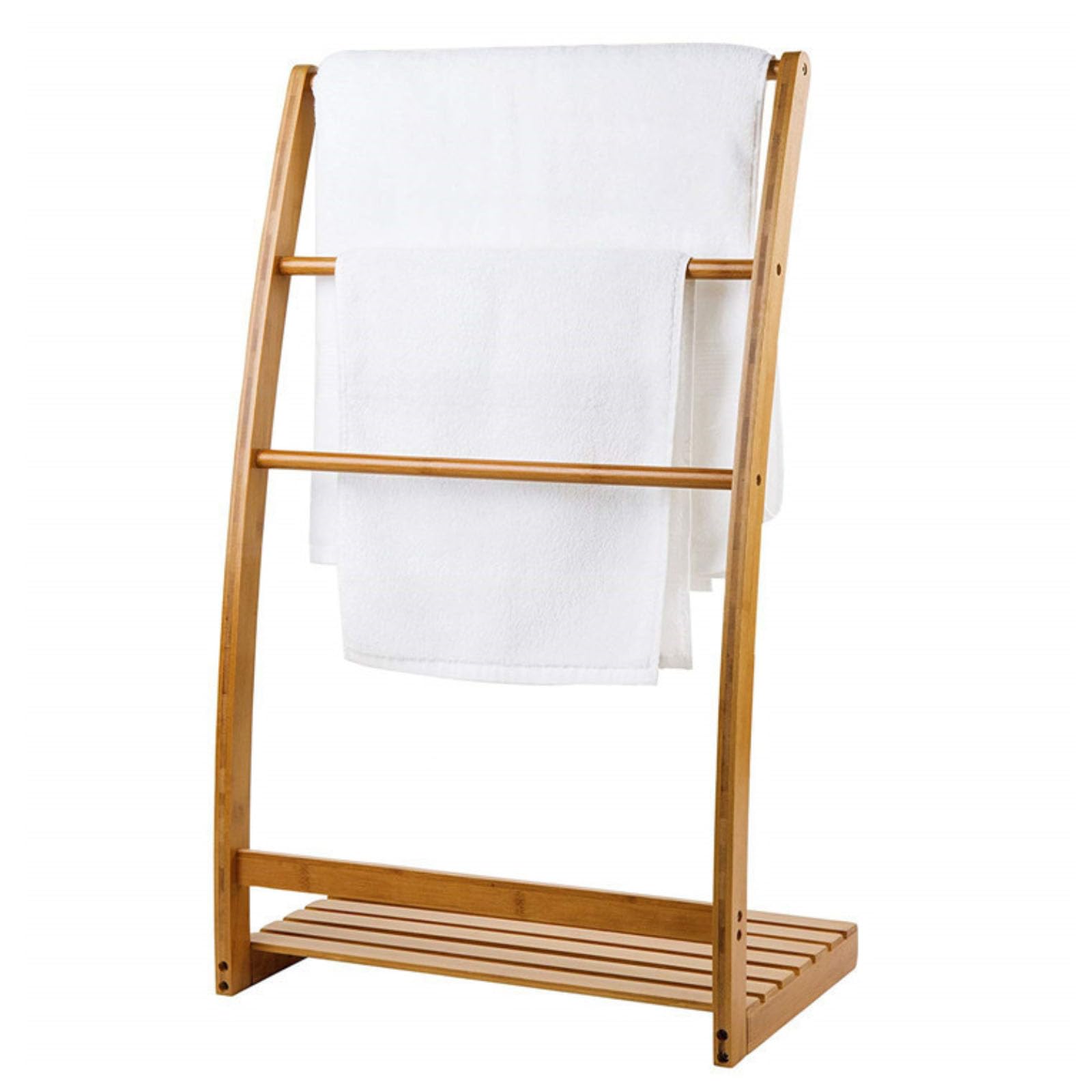 Rack de serviette debout en bambou pour éviter l'humidité au sol - 8
