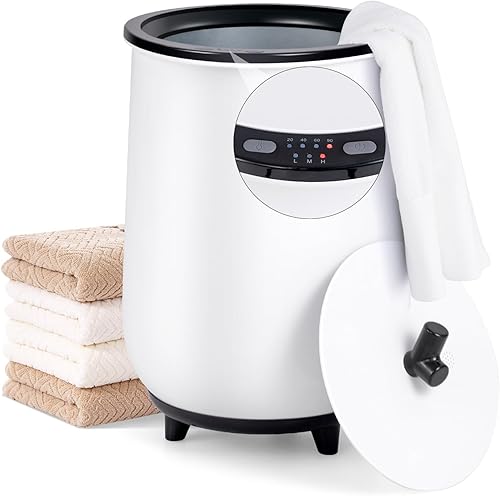 Tangkula Calentador de toallas, calentador de toallas grande de lujo de 23 litros con soporte de disco fragante, calentador de baño certificado ETL