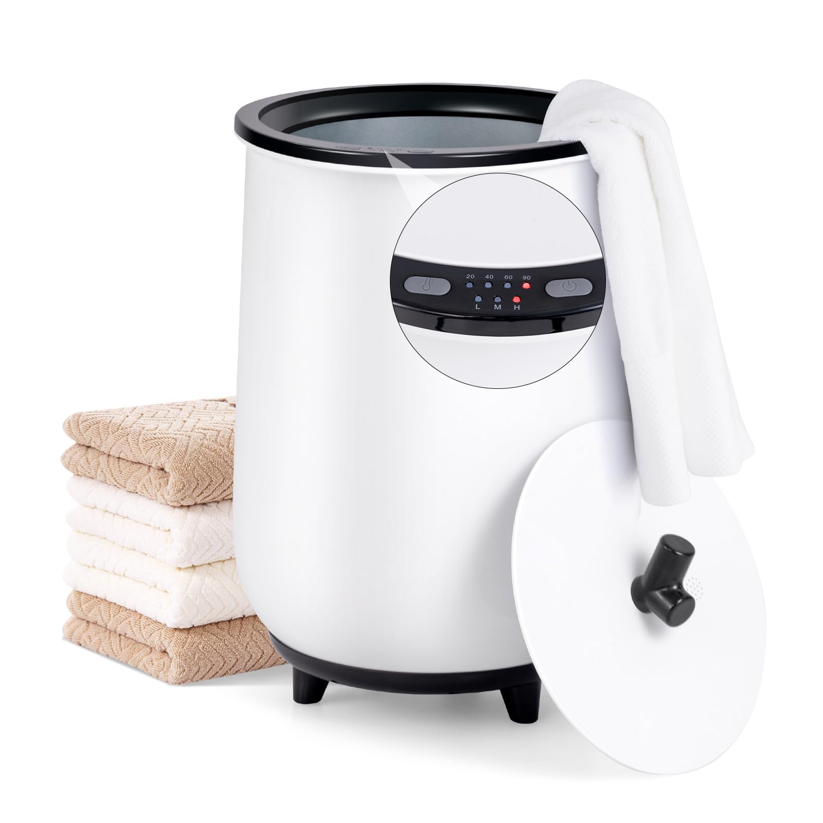S AFSTAR 23L Towel Warmers for Bathroom - Large Luxury Towel Warmer Bucket with 3 Heat Modes, 4 Timer Settings, Fragrance Disc Holder, Auto Shut Off, Towel Heater for Blankets, Bathrobes (Black)