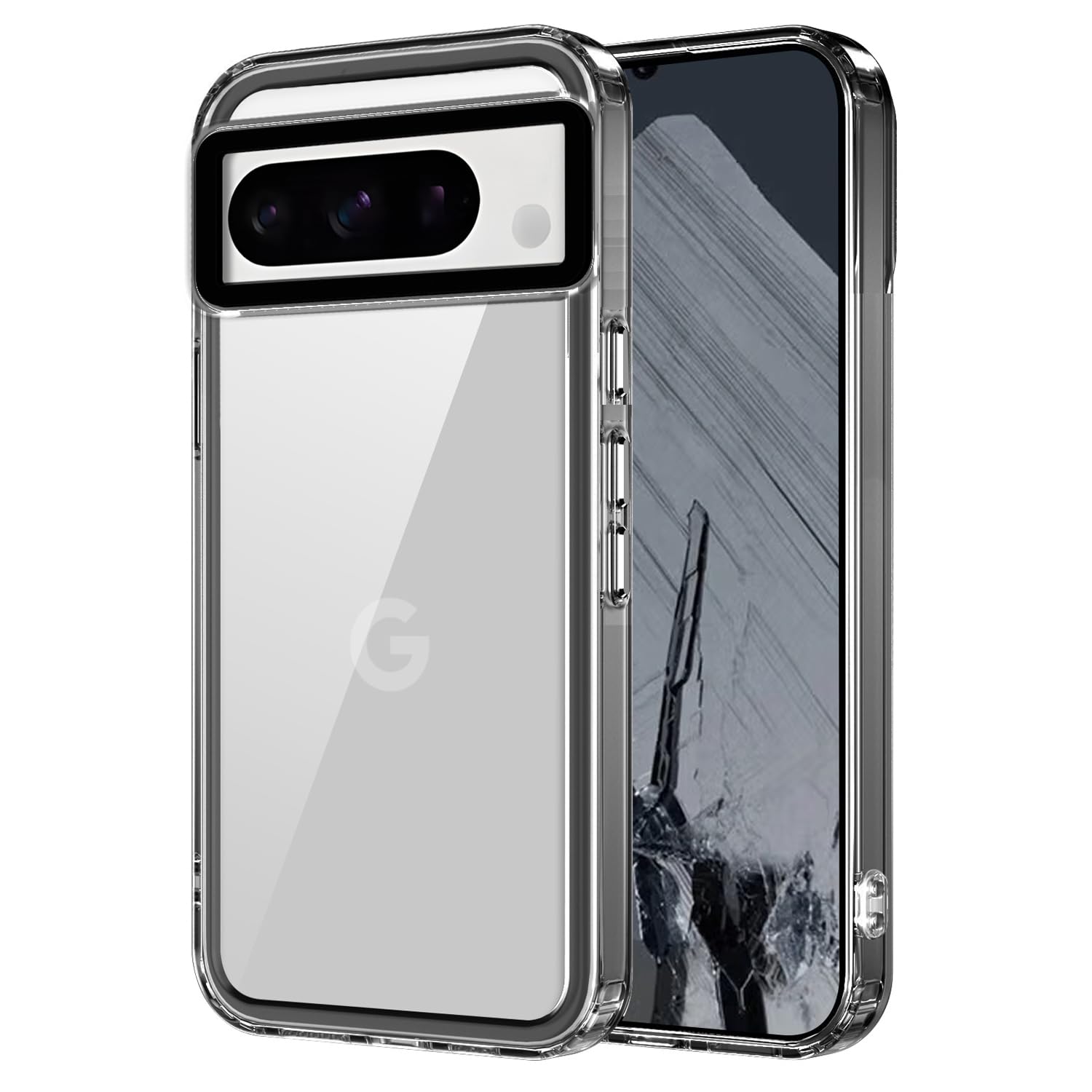 Kapa Warrior Acrylic Clear Back Cover for Google Pixel 8 PRO | Slim Shockproof [Military Grade Protection] Hybrid Bumper Case (Grey Sides) (B0CSF197L4) Amazon Price History, Amazon Price Tracker