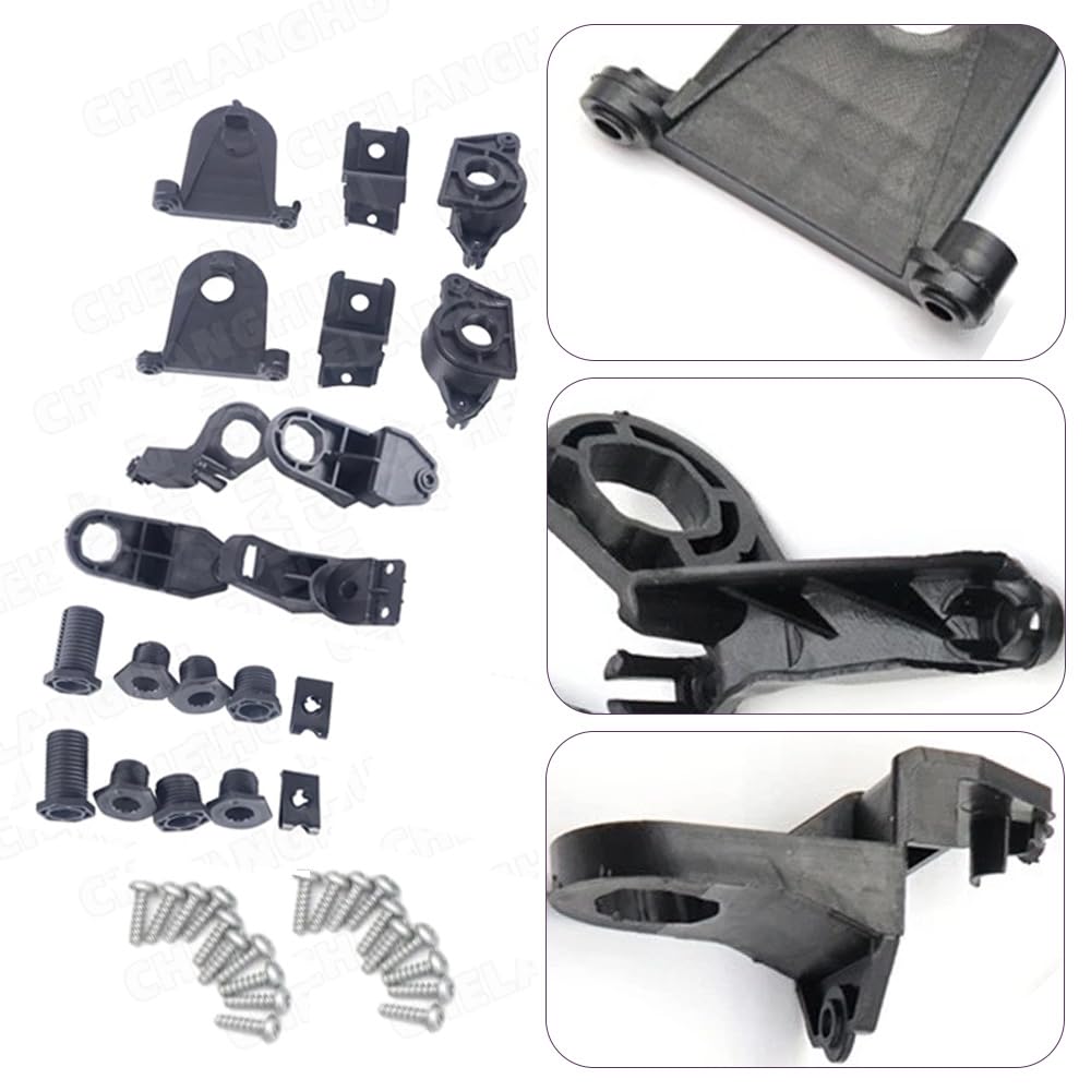 Kit de reparación de faros delanteros izquierdo y derecho Riloer, soporte de montaje, clip de repuesto negro, compatible con SEAT Leon 2013-2020 5F0998225 5F0998226