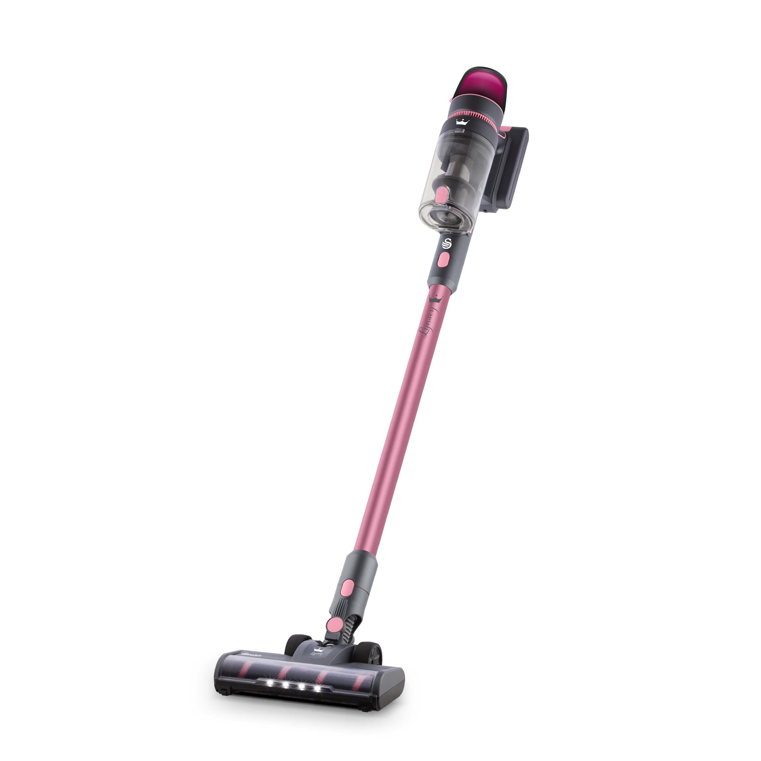 Swan 29.6V Cordless Stick Vacuum - Pink - 55 min Runtime