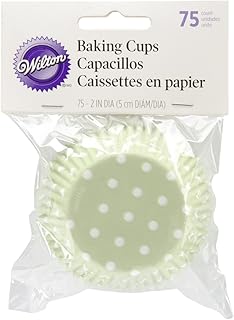 Wilton BAKECUPS 75CT, STD, Green With White Dots