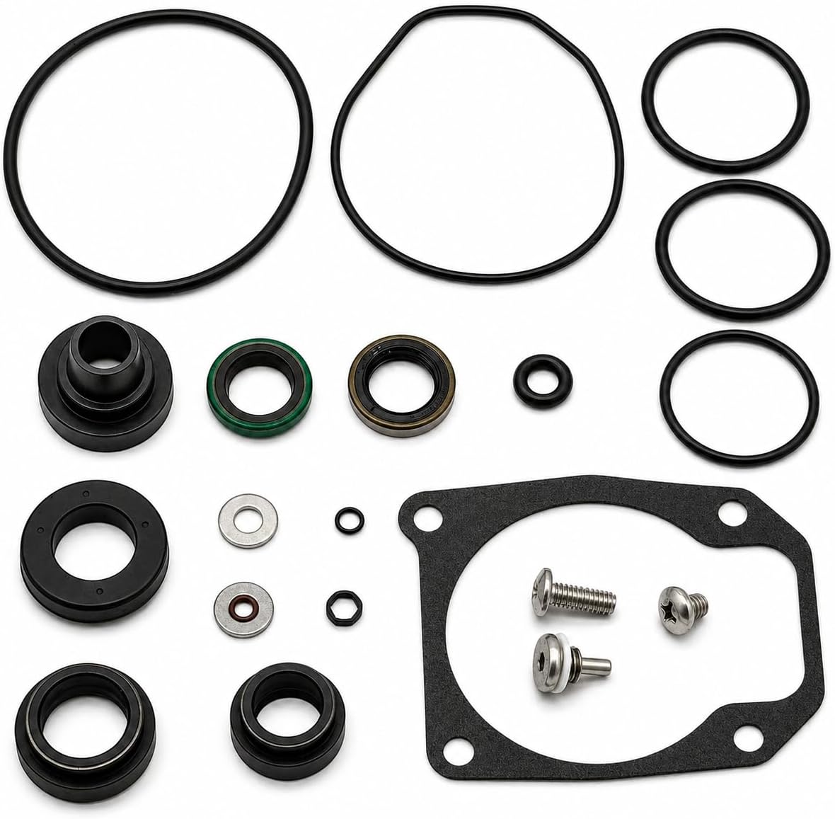 Lower Unit Gearcase Seal Kit Replaces 433550 18-2694 87614 for Johnson Evinrude 2-Stroke Outboard Motors 25 HP 40 HP 48 HP 50 HP (1989-2005) Small Housing 2-Cylinder Loopcharged