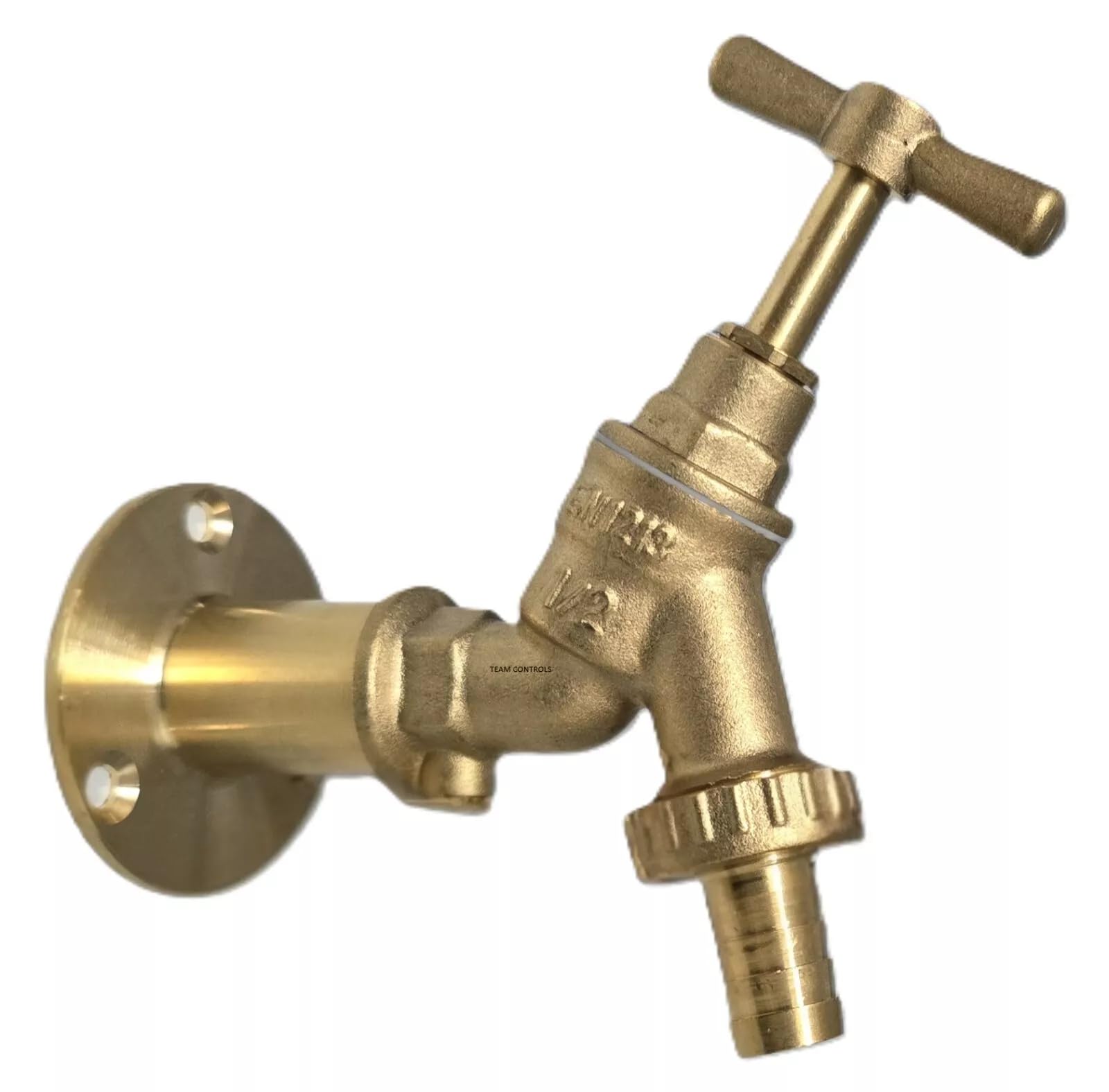 TC Outside Garden Hose Union Check Valve Bib Tap 1/2" Brass Wall Plate Flange Boss