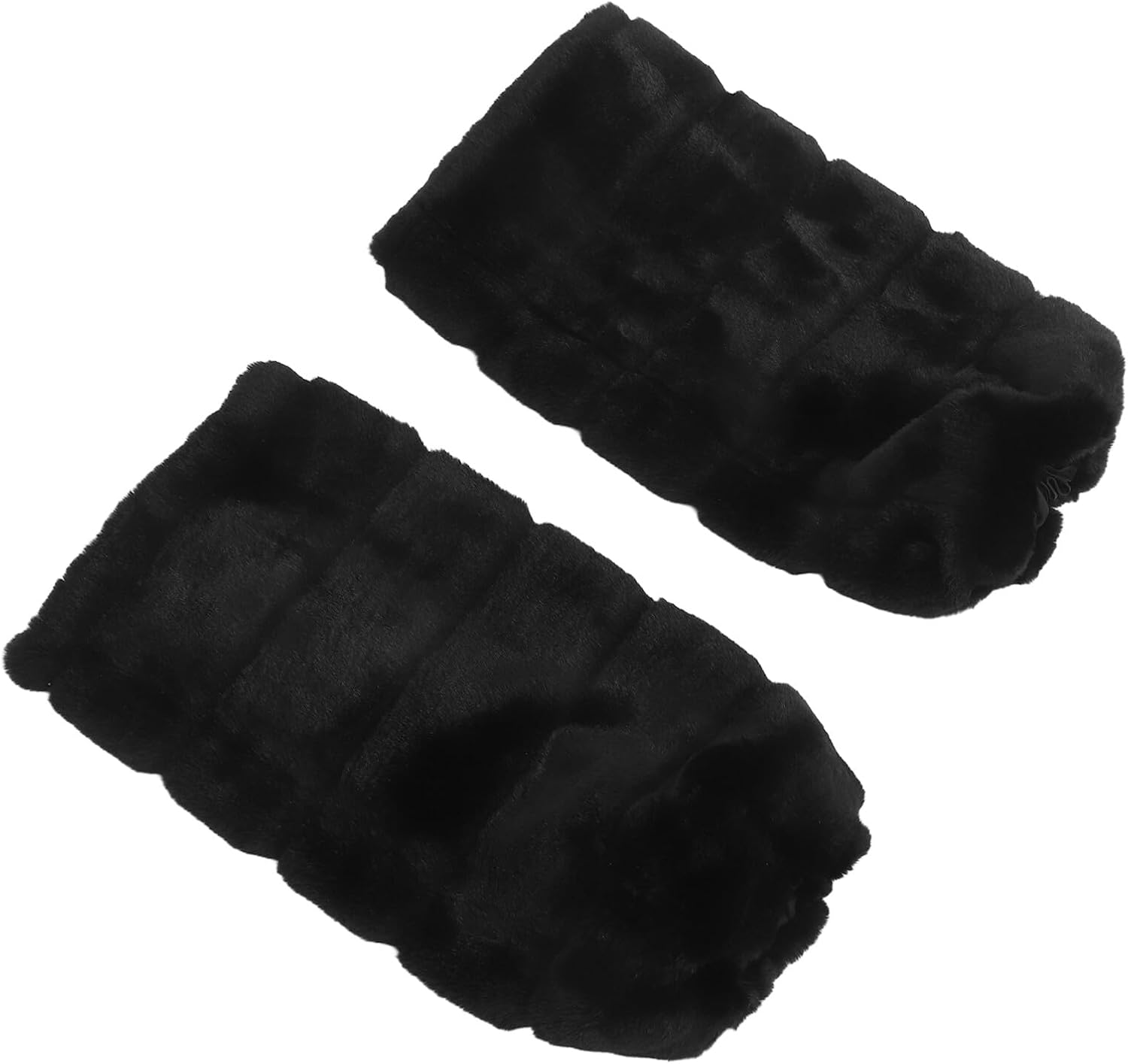 Faux Fur Plush Leg Warmers Women’s Furry Boot Thickened Cosplay Leg Socks Black 40cm Winter Costume Accessories