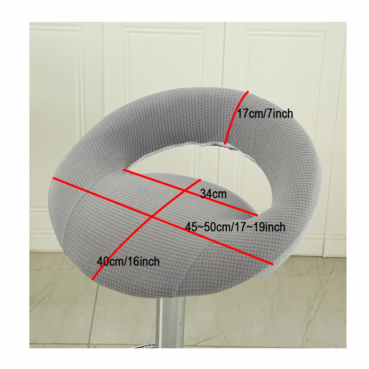 Juego de 4/2 fundas elásticas para taburetes de bar, protectores redondos huecos para asiento de respaldo para taburetes de bar giratorios de piel sintética, fundas para sillas de cocina, desayuno