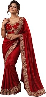 Vragi Women's New Chinon Silk With Bandhej Gotta Work Saree With Fully Stitched Blouse_(Superstar) Price In India