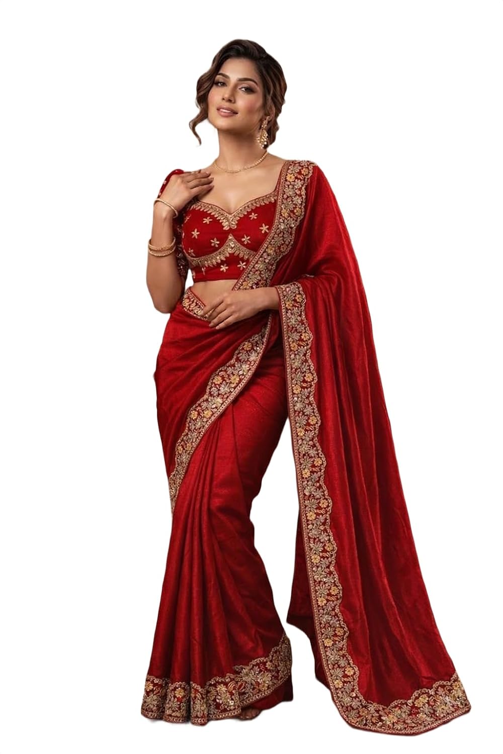 Vragi Women's New Chinon Silk With Bandhej Gotta Work Saree With Fully Stitched Blouse_(Superstar) - Review, Price and Buying Guide