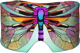 Cute Dragonfly Pattern Print Travel Sleep Eye and Ear Muffs Mask Noise Blocking and Light Covering Sleep Aid