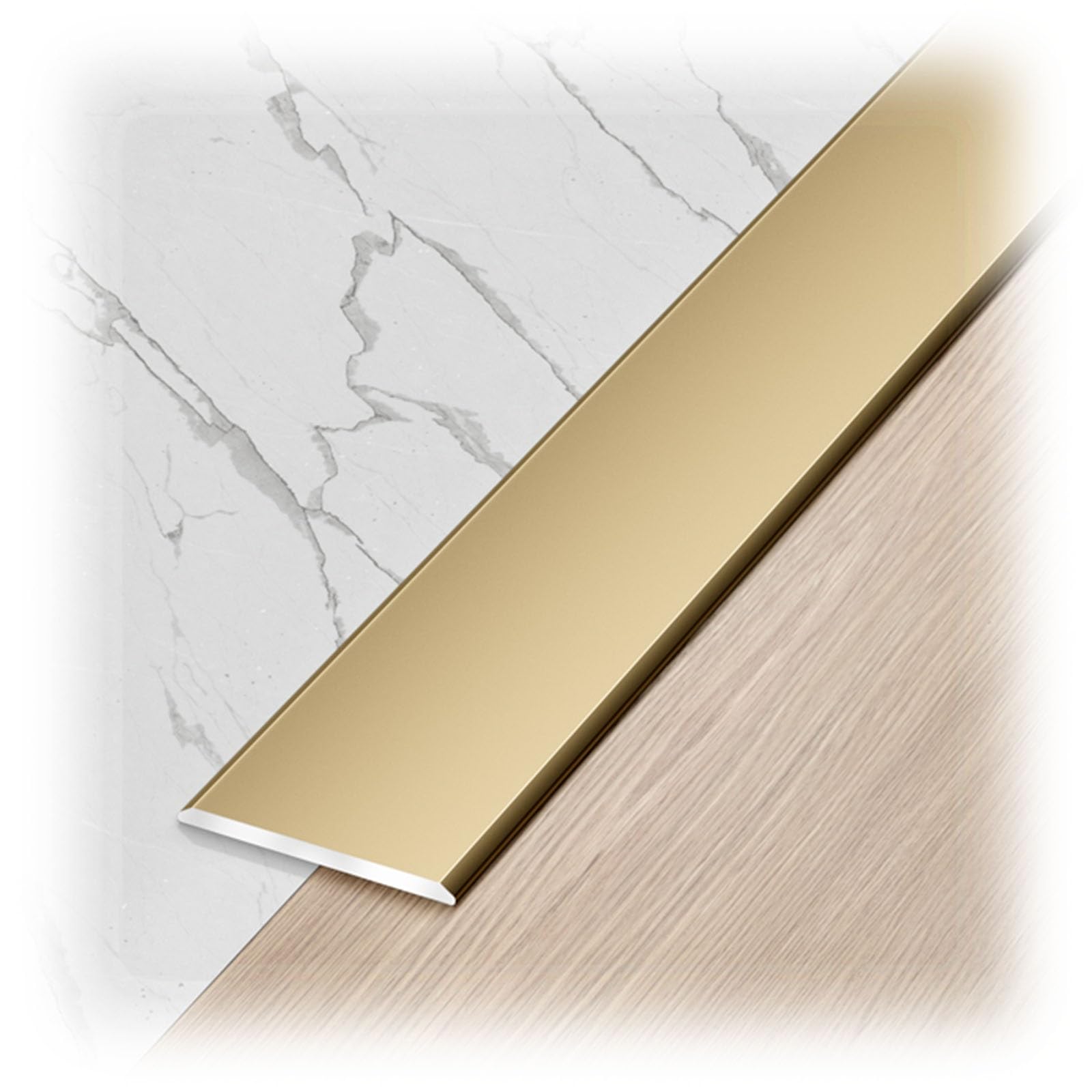 Aluminum Carpet Cover Threshold Transition Strip Floor Edging Trim Strip, Threshold Seam Cover Strip(Gold,35.0mm/1.4in)