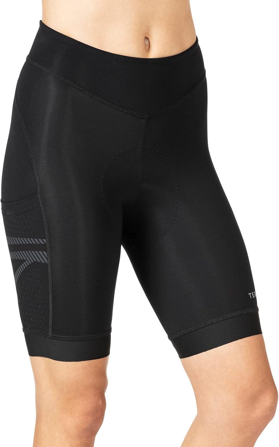 Terry Bike Shorts Women Padded, 10" Power Compression Shorts for Women High Waisted Cycling Biker Shorts with Padding Pockets